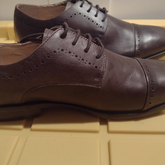 Mens Express brown leather dress shoes size 8.5m in good condition - Picture 4 of 9